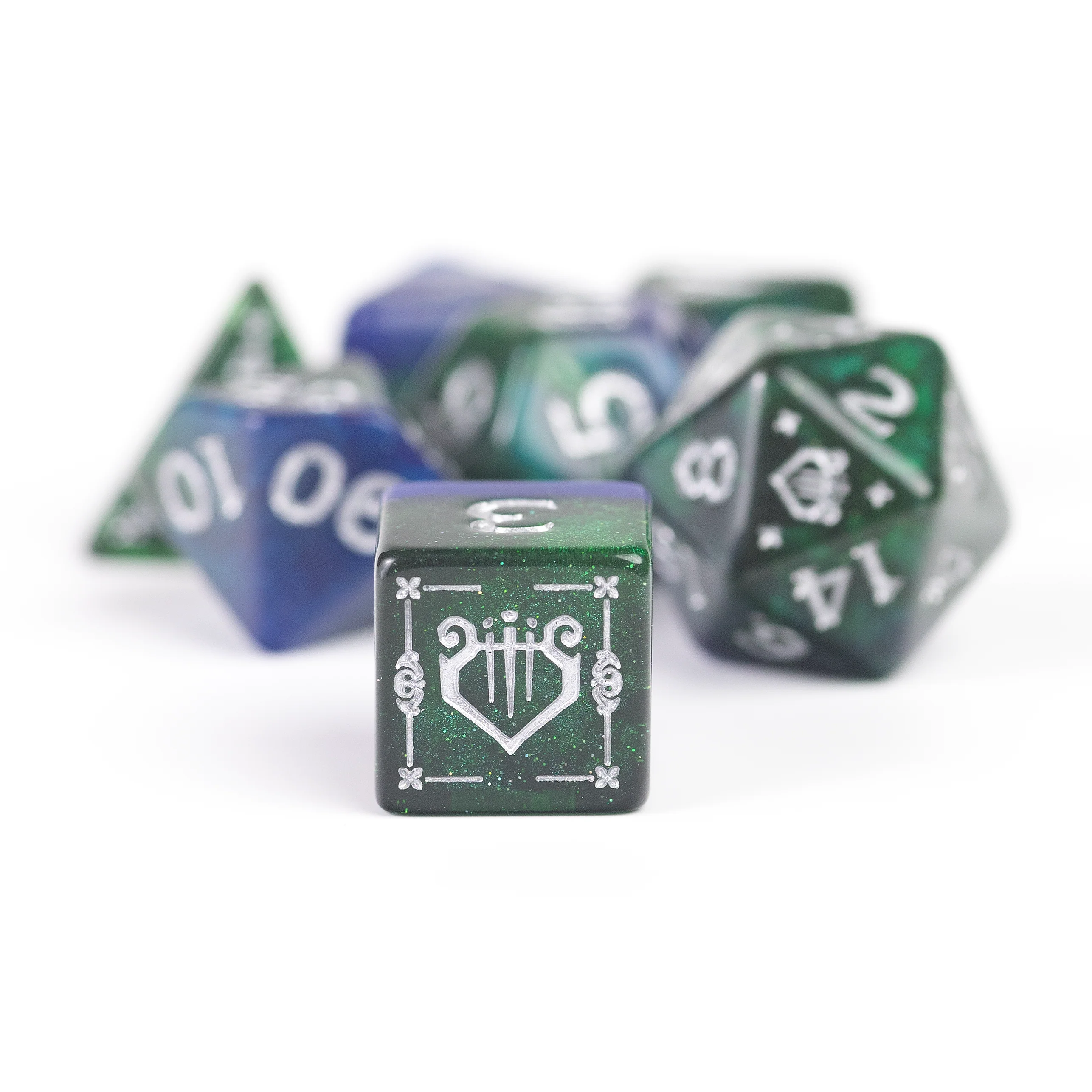 Dungeons & Dragons Adventure Dice - Bard: Blue / Green Dice | Sirius Dice - Image 3