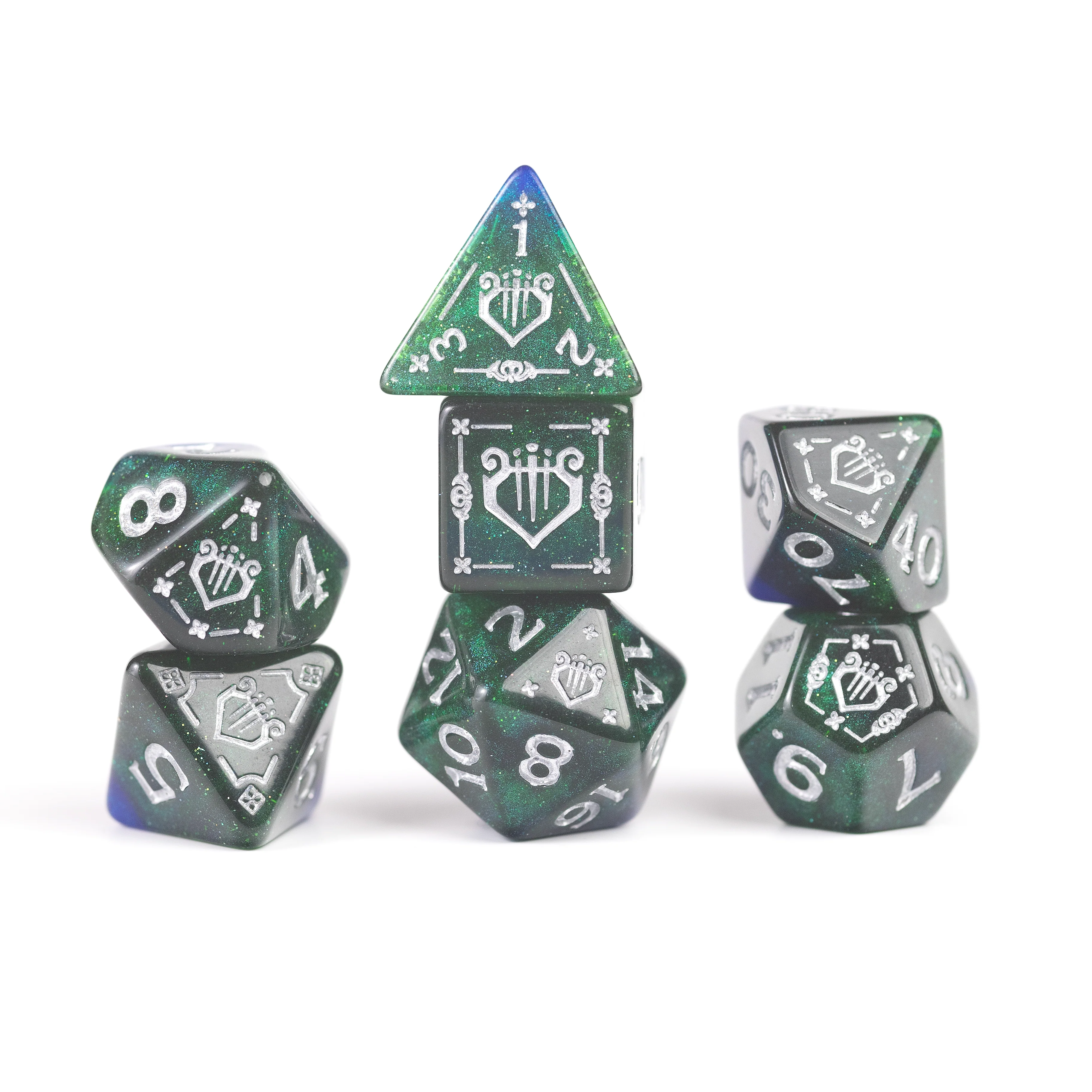 Dungeons & Dragons Adventure Dice - Bard: Blue / Green Dice | Sirius Dice - Image 4
