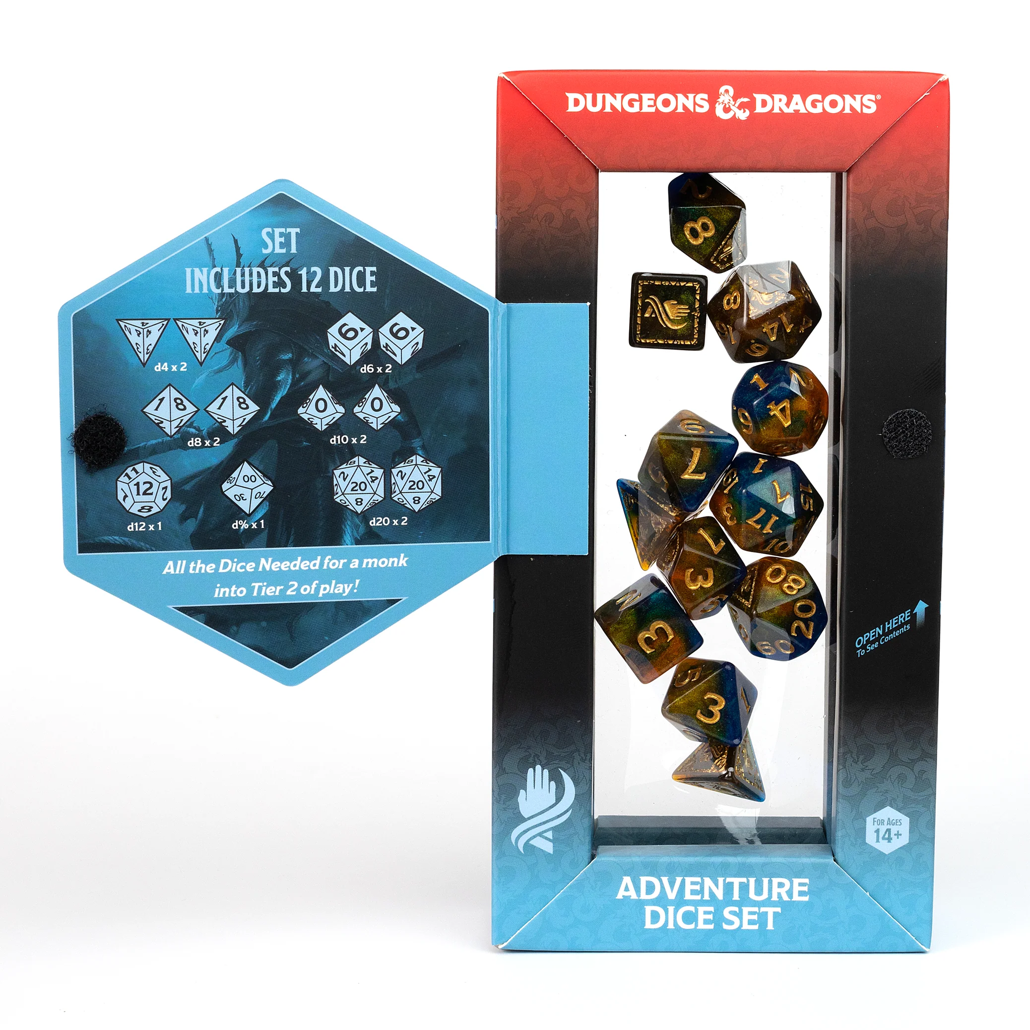 Dungeons & Dragons Adventure Dice - Monk: Blue / Gold | Sirius Dice - Image 3