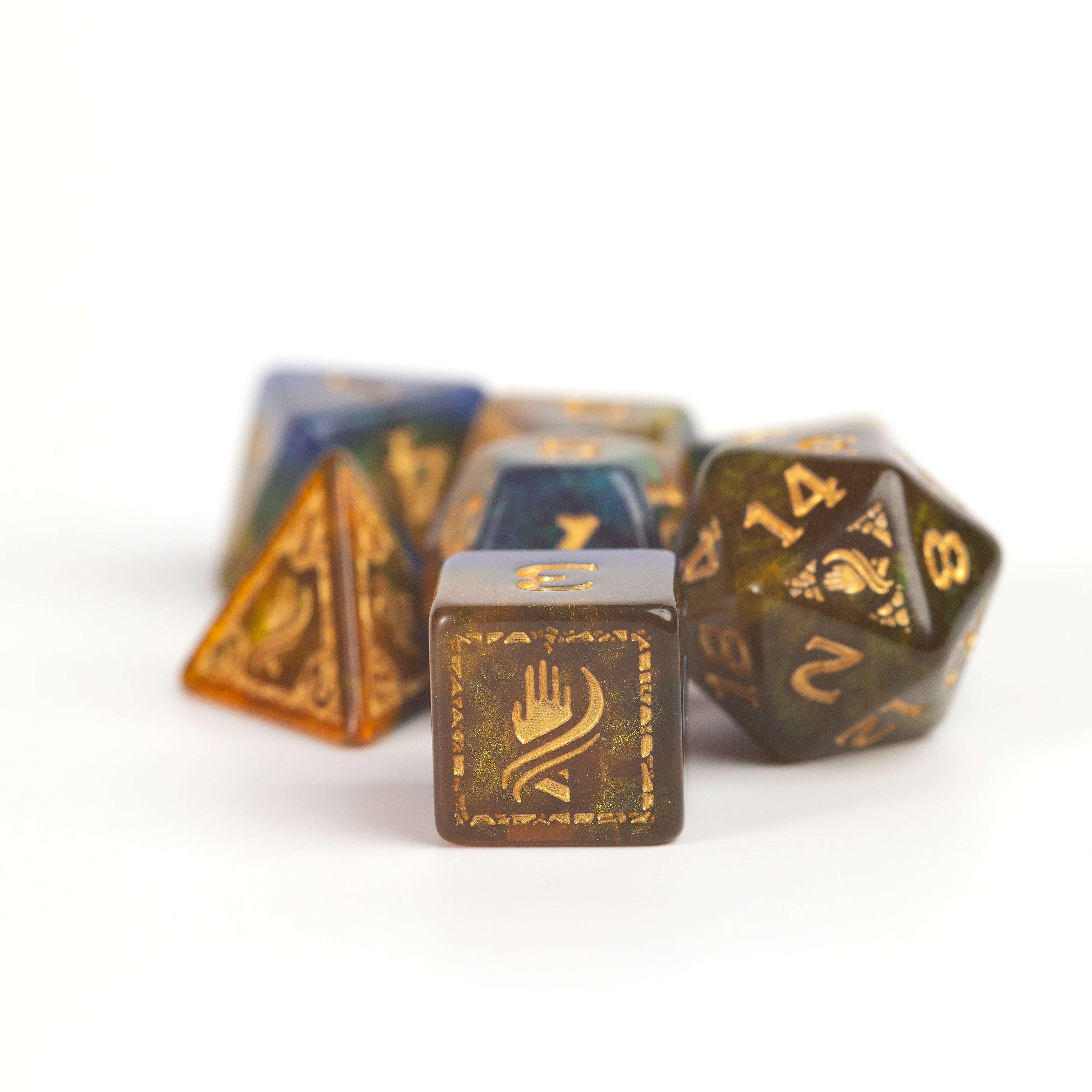 Dungeons & Dragons Adventure Dice - Monk: Blue / Gold | Sirius Dice - Image 5