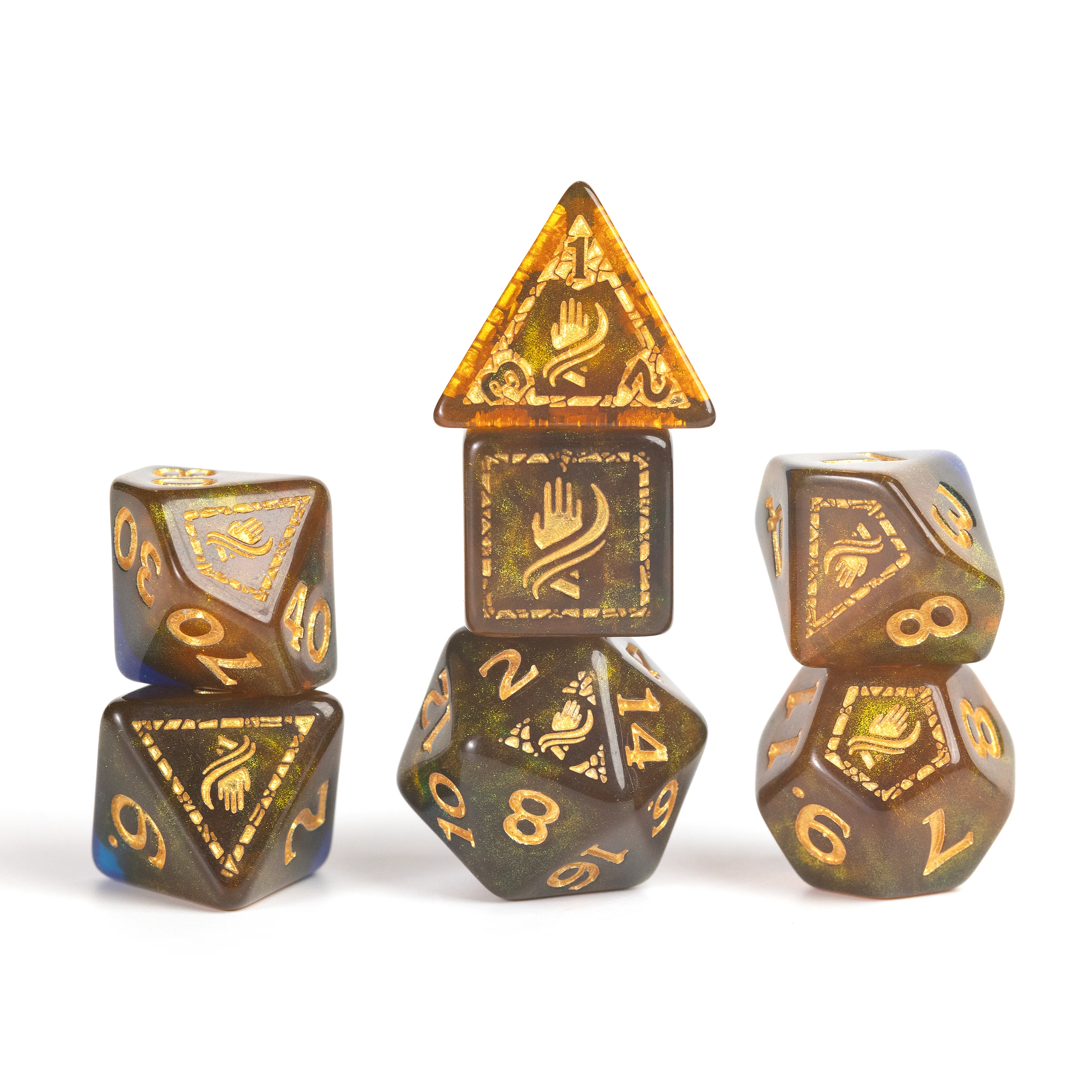 Dungeons & Dragons Adventure Dice - Monk: Blue / Gold | Sirius Dice - Image 6
