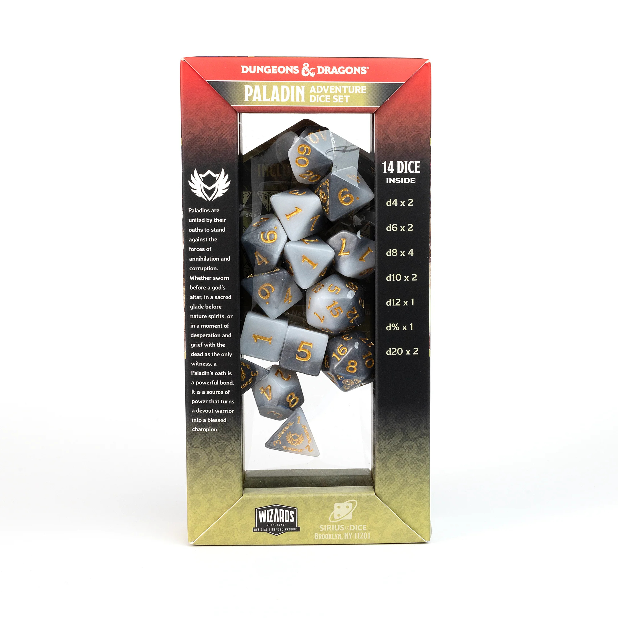 Dungeons & Dragons Adventure Dice - Paladin: White / Grey | Sirius Dice - Image 4