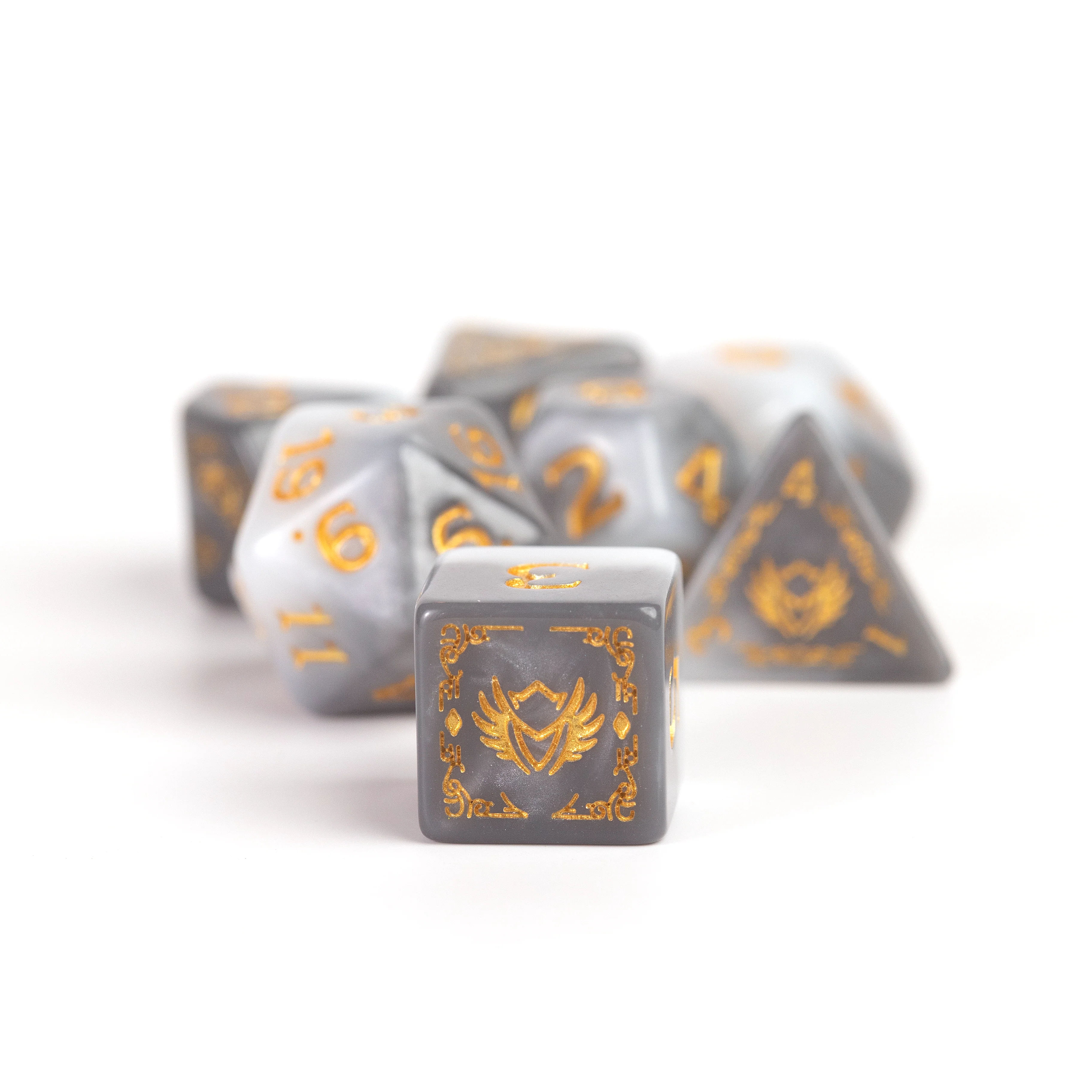 Dungeons & Dragons Adventure Dice - Paladin: White / Grey | Sirius Dice - Image 5