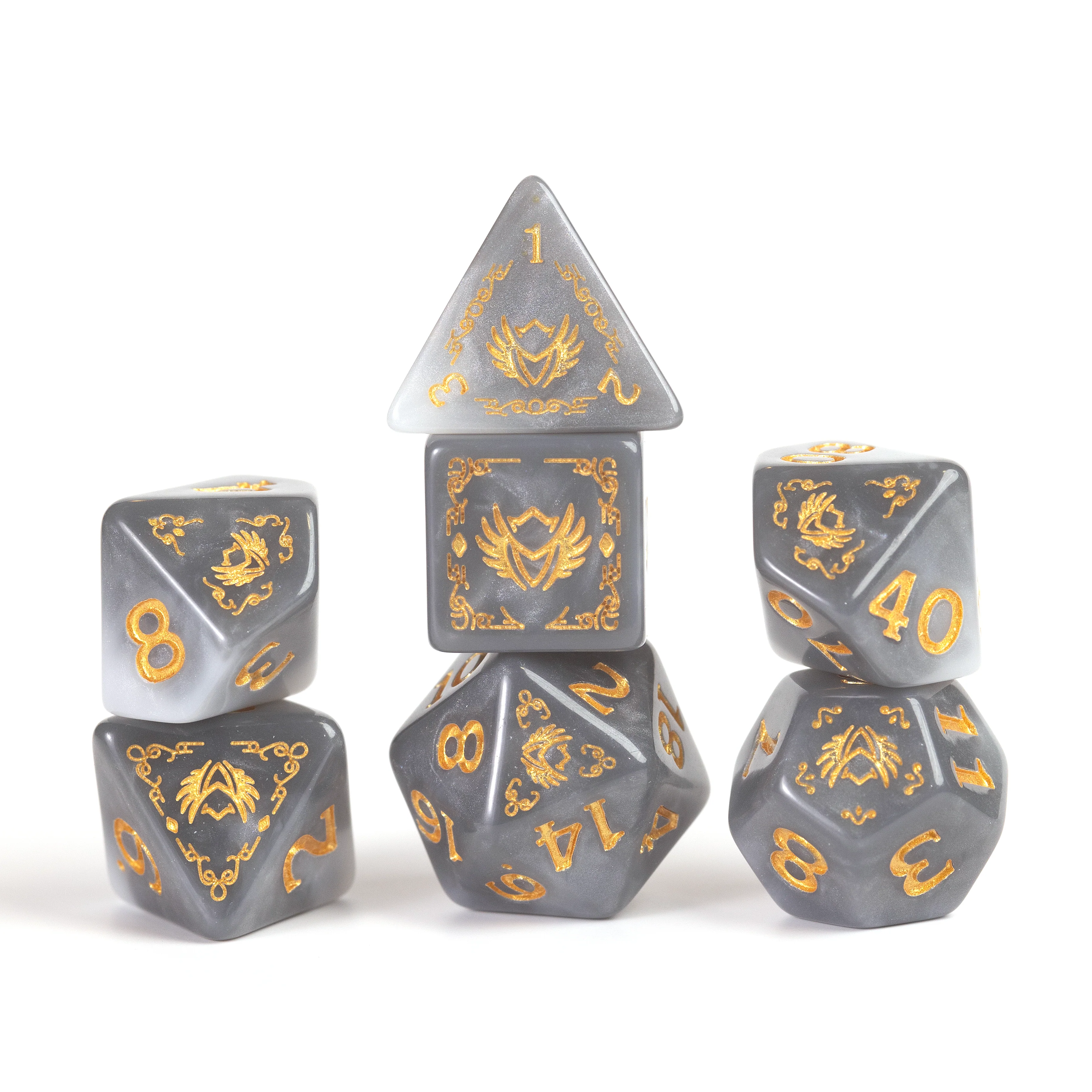 Dungeons & Dragons Adventure Dice - Paladin: White / Grey | Sirius Dice - Image 6